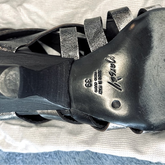 MARSELL LEATHER GLADIATOR SANDALS IN ACCIAIO-NERO WITH A ZIPPER ON BACK - Picture 11 of 13